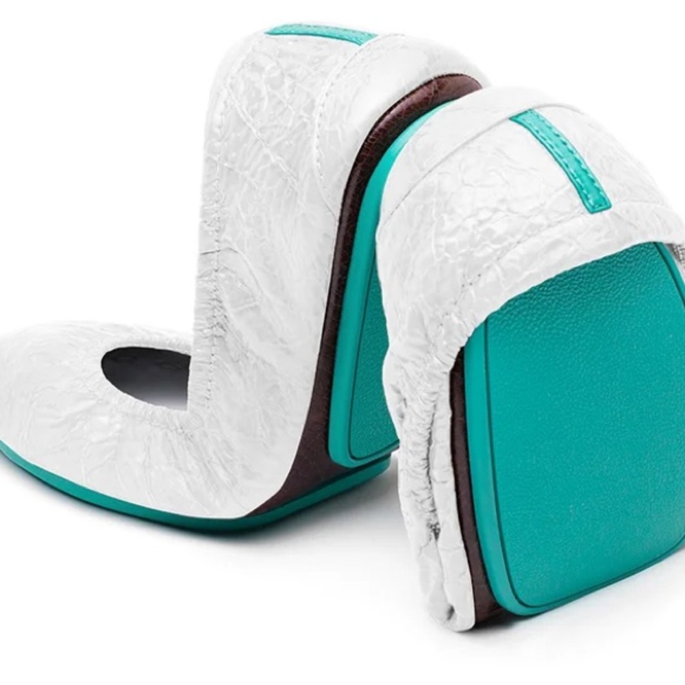 Tieks Diamond White Croc size 9